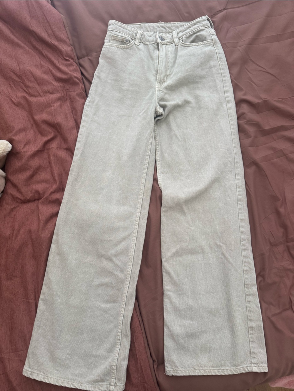 Tan/Beige Wide-Leg Women’s Jeans